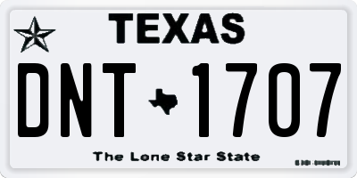 TX license plate DNT1707