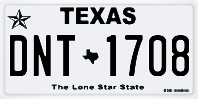TX license plate DNT1708