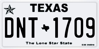 TX license plate DNT1709