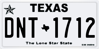 TX license plate DNT1712
