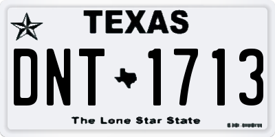 TX license plate DNT1713