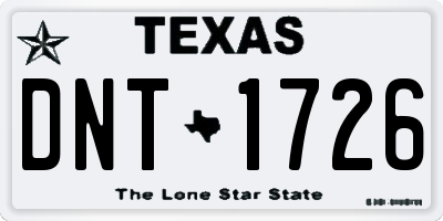 TX license plate DNT1726