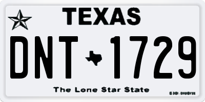 TX license plate DNT1729