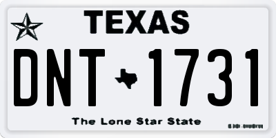 TX license plate DNT1731