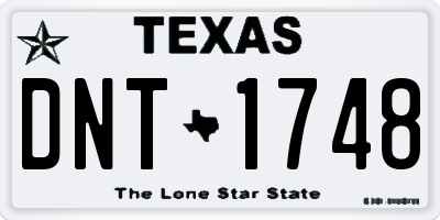 TX license plate DNT1748