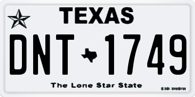 TX license plate DNT1749