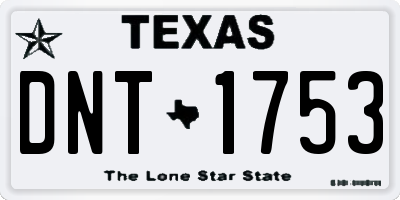 TX license plate DNT1753
