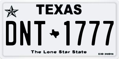TX license plate DNT1777