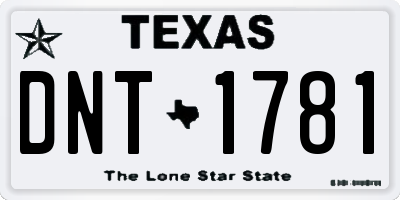 TX license plate DNT1781