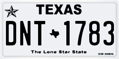 TX license plate DNT1783
