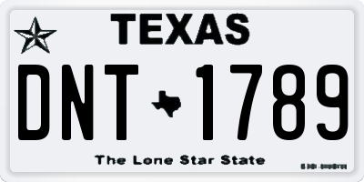 TX license plate DNT1789