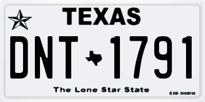 TX license plate DNT1791