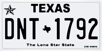 TX license plate DNT1792