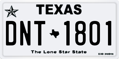 TX license plate DNT1801