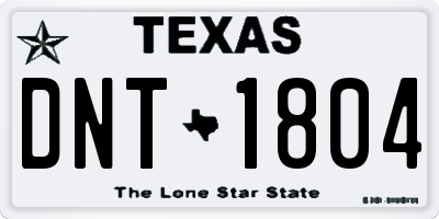 TX license plate DNT1804