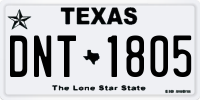 TX license plate DNT1805