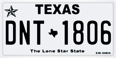 TX license plate DNT1806