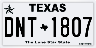 TX license plate DNT1807