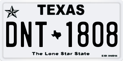TX license plate DNT1808
