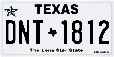 TX license plate DNT1812