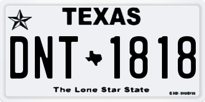 TX license plate DNT1818