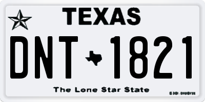 TX license plate DNT1821