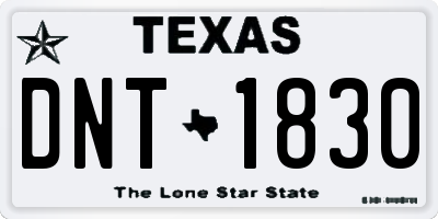 TX license plate DNT1830