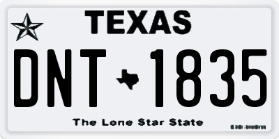 TX license plate DNT1835