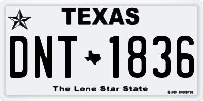 TX license plate DNT1836