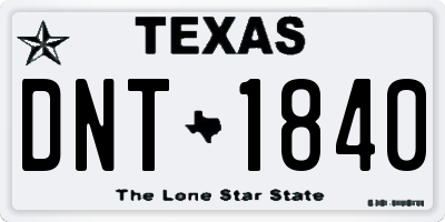TX license plate DNT1840