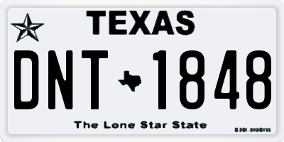 TX license plate DNT1848
