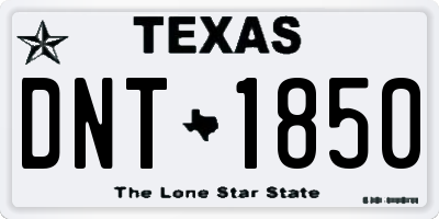 TX license plate DNT1850