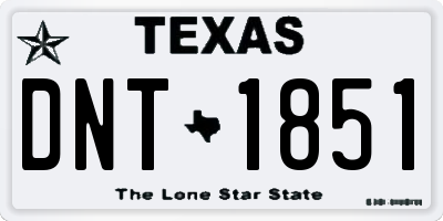TX license plate DNT1851