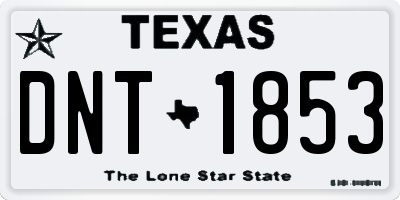 TX license plate DNT1853