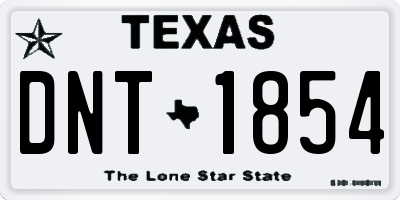 TX license plate DNT1854