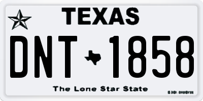 TX license plate DNT1858