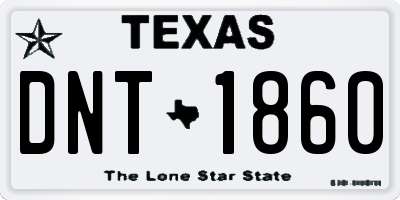 TX license plate DNT1860