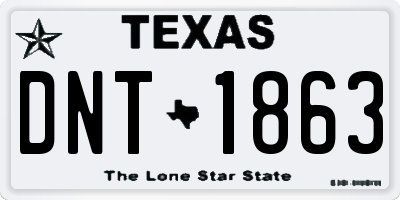 TX license plate DNT1863