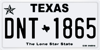 TX license plate DNT1865
