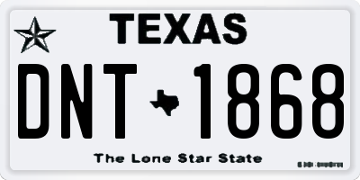TX license plate DNT1868