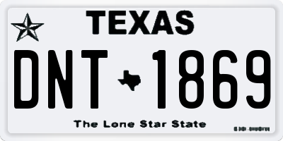 TX license plate DNT1869