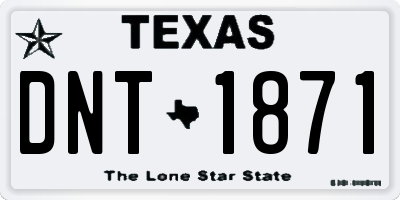 TX license plate DNT1871