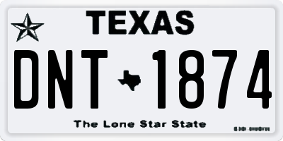 TX license plate DNT1874