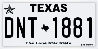 TX license plate DNT1881