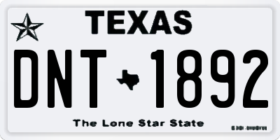 TX license plate DNT1892