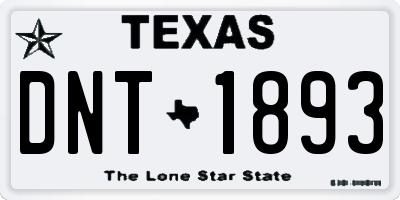 TX license plate DNT1893