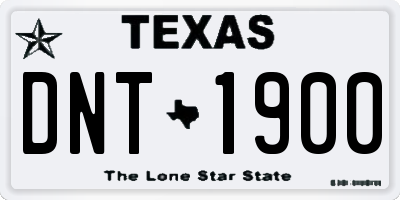 TX license plate DNT1900