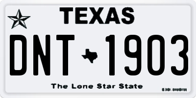 TX license plate DNT1903