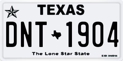 TX license plate DNT1904