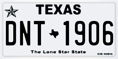 TX license plate DNT1906
